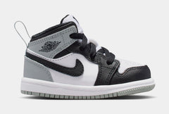 Air Jordan 1 Mid Infant Toddler Lifestyle Shoes (White/Light Smoke Grey/Black)