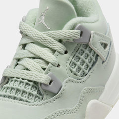 Air Jordan 4 Retro Abundance Infant Toddler Lifestyle Shoes (Seafoam/Sail/Metallic Silver)