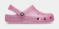 Classic Glitter Clog Infant Toddler Sandals (Dark Pink)