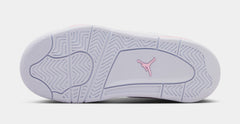 Air Jordan 4 Retro Medium Soft Pink Preschool Lifestyle Shoes (White/Medium Soft Pink/Half Blue)