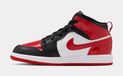 Air Jordan 1 Mid SE Preschool Lifestyle Shoes (Black/White/Varsity Red)