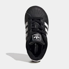 Superstar II Elastic Lace Infant Toddler Lifestyle Shoes (Core Black/Cloud White/Core Black)