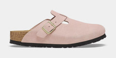 Boston Suede Leather Womens Sandals (Pink/Gold)