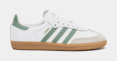 Samba OG Grade School Lifestyle Shoes (Cloud White/Silver/Green)