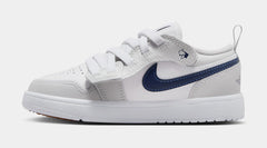 Air Jordan 1 Low ALT Preschool Basketball Shoes (White/Midnight Navy/Neutral Grey)