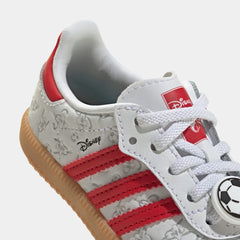 Disney Samba OG Comfort Closure Elastic Lace Infant Toddler Shoes (Cloud White/Better Scarlet/Gum)