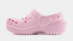 Classic Clog Floral Cut Out Infant Toddler Sandals (Pink)