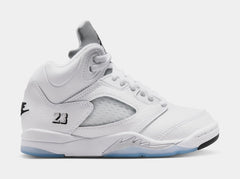 Air Jordan 5 Retro OG White Metallic Preschool Lifestyle Shoes (White/Black/Metallic Silver) Free Shipping
