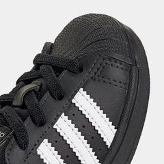 Superstar II Elastic Lace Infant Toddler Lifestyle Shoes (Core Black/Cloud White/Core Black)