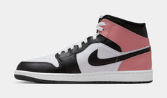 Air Jordan 1 Mid Mens Lifestyle Shoes (White/Rust Pink/Black) Final Sale