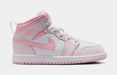 Air Jordan 1 Mid Preschool Lifestyle Shoes (Pearl Pink/White/Medium Soft Pink)