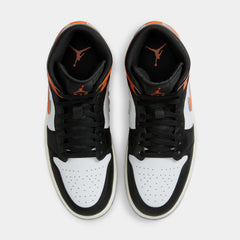 Air Jordan 1 Mid Mens Lifestyle Shoes (Starfish/White/Sail/Black)