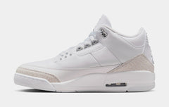 Air Jordan 3 Retro White And Silver Mens Lifestyle Shoes (White/Metallic Silver) Free Shipping