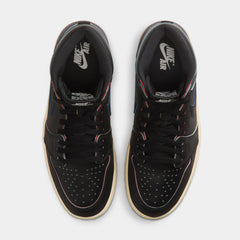 Air Jordan 1 Retro High OG Black and Muslin Mens Lifestyle Shoes (Black/Black Muslin)