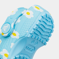 Classic Clog Daisy Infant Toddler Sandals (Blue/White)