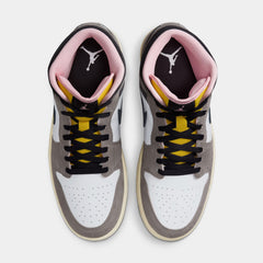 Air Jordan 1 Mid SE Cave Stone Mens Lifestyle Shoes (White/Cave Stone/Dark Sulfur/Oil Grey)