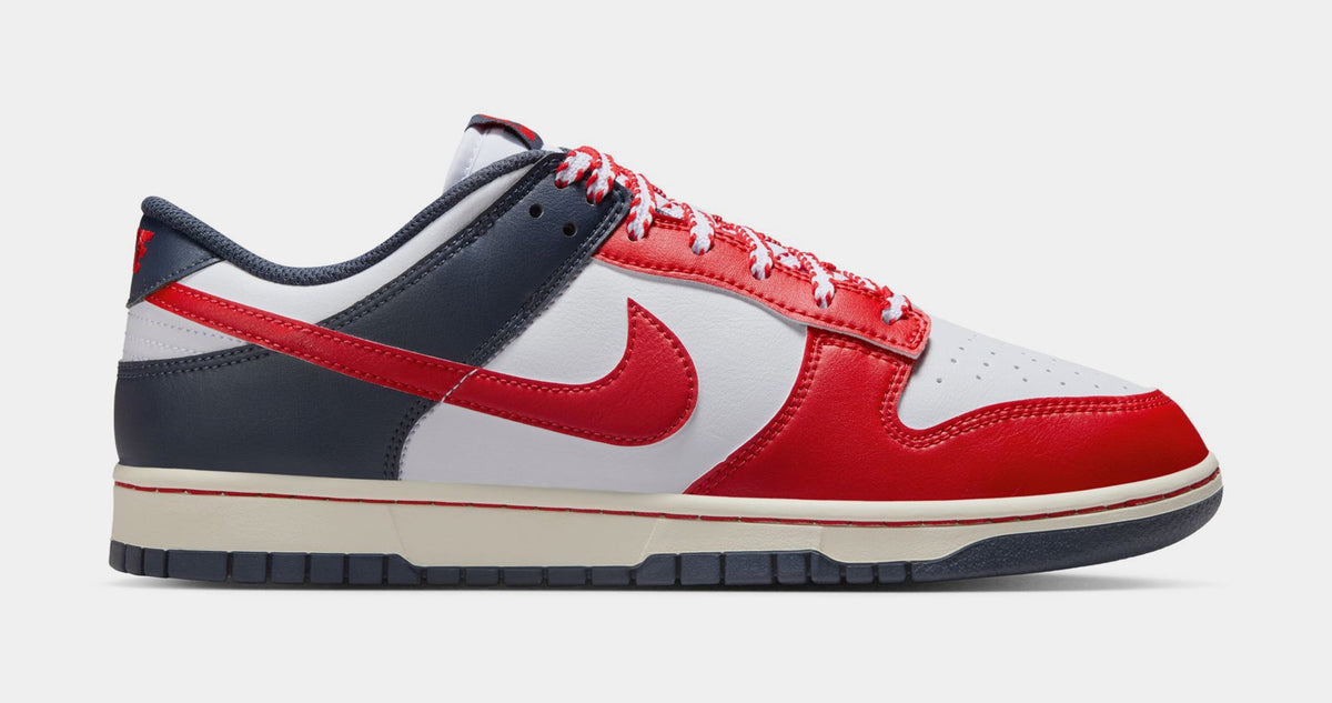 Dunk Low Mens Lifestyle Shoes (White/Thunder Blue/Coconut Milk/University Red)