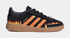 Minecraft Handball Spezial Comfort Closure Elastic Lace Preschool Lifestyle Shoes (Core Black/Pure Orange/Cloud White)