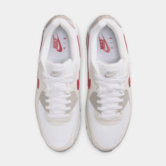 Air Max 90 Mens Running Shoes (White/College Grey/Vast Grey/University Red) Final Sale