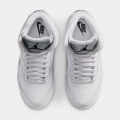 Air Jordan 5 Retro OG White Metallic Preschool Lifestyle Shoes (White/Black/Metallic Silver) Free Shipping