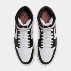 Air Jordan 1 Mid Mens Lifestyle Shoes (White/Rust Pink/Black) Final Sale