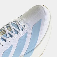 Adizero Evo SL Woven Mens Running Shoes (Cloud White/Clear Blue/Matte Gold)