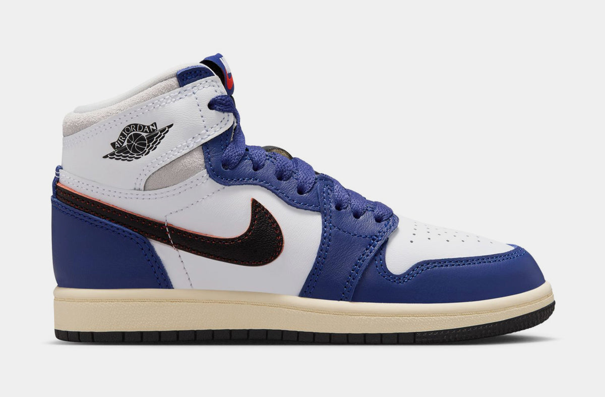 Air Jordan 1 Retro High OG Rare Air Deep Royal Blue Preschool Lifestyle Shoes (White/Black/Neutral Grey/Deep Royal Blue)