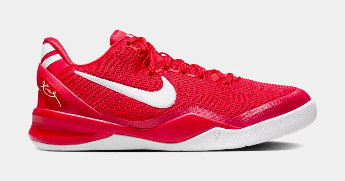 Kobe 8 Grade School Basketball Shoes (University Red)