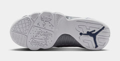 Air Jordan 9 Retro Flint Grey and French Blue Grade School Lifestyle Shoes (White/French Blue/Flint Grey)