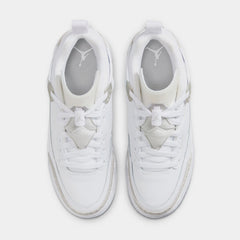 Spizike Low Grade School Basketball Shoes (White/Metallic Silver/Barely Blue/Neutral Grey)