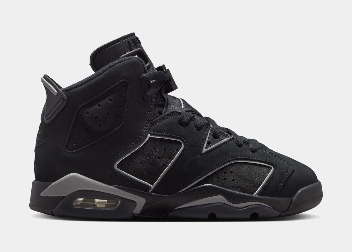 Air Jordan 6 Retro Cap And Gown Grade School Lifestyle Shoes (Black/Reflect Silver/Black) Free Shipping
