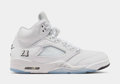Air Jordan 5 Retro OG White Metallic Mens Lifestyle Shoes (White/Metallic Silver/Black) Free Shipping