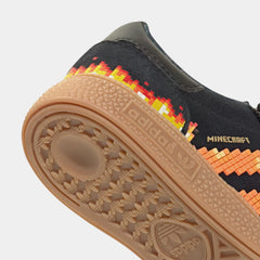 Minecraft Handball Spezial Comfort Closure Elastic Lace Preschool Lifestyle Shoes (Core Black/Pure Orange/Cloud White)