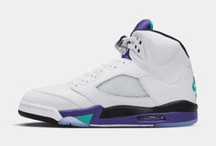 Air Jordan 5 Retro Grape Mens Lifestyle Shoes (White/New Emerald/Grape Ice/Black)