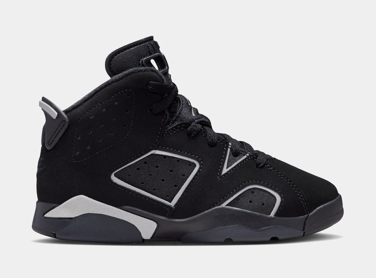 Air Jordan 6 Retro Cap And Gown Preschool Lifestyle Shoes (Black/Reflect Silver/Black) Free Shipping