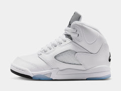 Air Jordan 5 Retro OG White Metallic Preschool Lifestyle Shoes (White/Black/Metallic Silver) Free Shipping