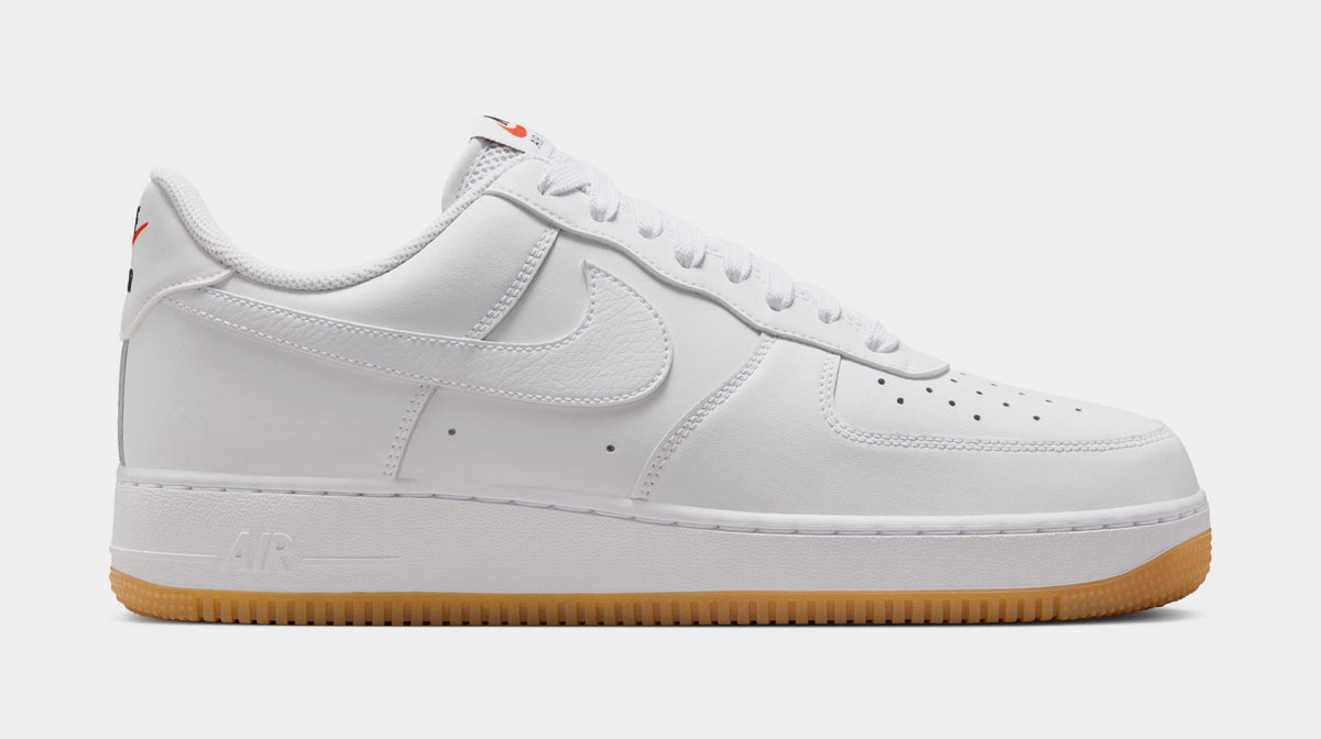 Air Force 1 Mens Lifestyle Shoes (White/Gum Yellow/Safety Orange/White)