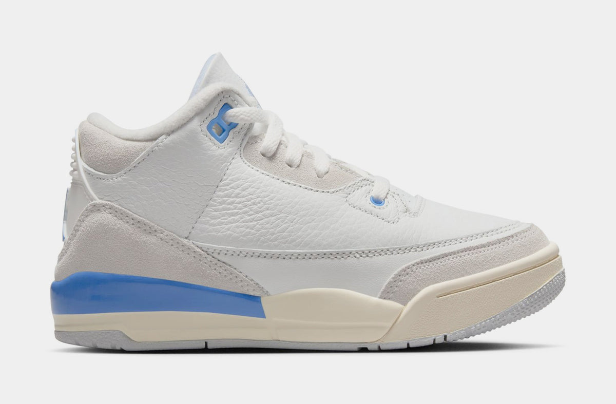 Air Jordan 3 Retro Lucky Shorts Preschool Lifestyle Shoes (Summit White/Hydrogen Blue/Legend Blue)