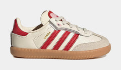 Samba OG Valentines Day Comfort Closure Elastic Laces Infant Toddler Lifestyle Shoes (Cream White/Better Scarlet/Gum)