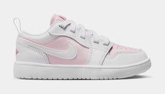 Air Jordan 1 Low Alt Preschool Basketball Shoes (Pink Foam/White/Fire Red)