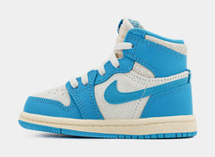 Air Jordan 1 Retro High OG UNC Reimagined Infant Toddler Lifestyle Shoes (Dark Powder Blue/Dark Powder Blue/Sail) Free Shipping