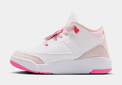 Air Jordan 3 Retro Spring Flower Preschool Lifestyle Shoes (Pearl Pink/Hyper Orange/Pink Bloom)