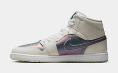 Air Jordan 1 Mid Iridescent Mens Lifestyle Shoes (Phantom/White)