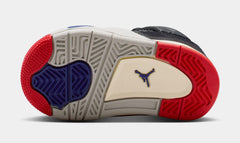 Air Jordan 4 Retro Rare Air Infant Toddler Lifestyle Shoes (Black/Fire Red/Deep Royal Blue/Dark Smoke Grey/Tech Grey)